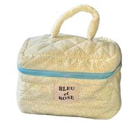 Fiorky Borsa for Trucco Borsa for Trucco in Cotone Coquette Borsa for Trucco da Viaggio Trapuntata con Manico Borsa for Cosmetici in Cotone con Cerniera Custodia for Cosmetici for Donne