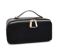 Fiorky Borsa for Trucco da Viaggio, Borsa for Cosmetici Custodia for Trucco, Borsa for Trucco Impermeabile in Pelle Scamosciata da Donna Borsa da Toilette da Viaggio Multitasche Borsa for