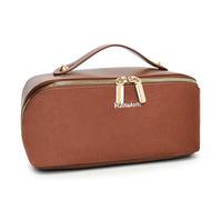 Fiorky Borsa for Trucco da Viaggio, Borsa for Cosmetici Custodia for Trucco, Borsa for Trucco Impermeabile in Pelle Scamosciata da Donna Borsa da Toilette da Viaggio Multitasche Borsa for