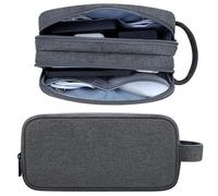 Fiorky Borsa per Accessori da Viaggio, Borsa per Organizer per Cavi Portatile Borsa da Viaggio a Doppio Strato per Accessori Elettronici Impermeabile Multifunzionale Cavo USB Caricabatterie
