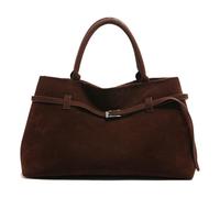 Fiorky Borsa tote in pelle scamosciata marrone ispirata a TS for donna Borsa shopper con manico superiore for borsa di design di tendenza for viaggi di lavoro