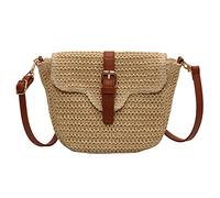 Fiorky Borse a tracolla da donna Borsa tote in paglia intrecciata estiva Moda Corda di carta fatta a mano Cinghie regolabili semplici Borsa for cellulare