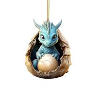 Fiorky Christmas Baby Dragon Tree Ornamenti pendenti Simpatici pendenti con uova di drago Drago dei cartoni animati Ciondolo appeso in acrilico for zaino da auto (D)