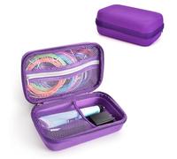 Fiorky Custodia rigida per penna per stampa 3D SCRIB3D P1/MYNT3D Super 3D Pen antiurto custodia da viaggio rigida anti-goccia con tasca in rete per filamento PLA e caricabatterie, Viola