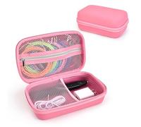 Fiorky Custodia rigida per penna per stampa 3D SCRIB3D P1/MYNT3D Super 3D Pen antiurto custodia da viaggio rigida anti-goccia con tasca in rete per filamento PLA e caricabatterie, rosa