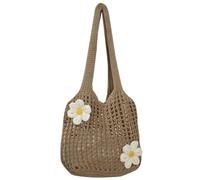 Fiorky Donne all'uncinetto a mesh borse a tracolla pieghevole for viaggi for le vacanze (kaki)