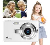 Fiorky Fotocamera Digitale, Fotocamera for Vlogging 4K HD 1080P Autofocus Fotocamera for Vlogging Ant-Shake Portatile Videocamera 96 MP Zoom 16X Schermo IPS da 2,4 pollici for Principianti