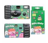 Fiorky Fotocamera usa e getta con flash, 27 foto, Fotocamera a pellicola usa e getta da 35 mm Flash incorporato Fotocamera monouso 27 foto Fotocamera retrò for viaggi all'aperto