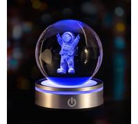 Fiorky Lampada Notturna a Sfera di Cristallo 3D, Lampada a Sfera di Cristallo del Solare da 8 cm Regalo for Astronomia Spazio USB Touch Lampada a Sfera di Vetro for Pianeta Camera d