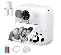 Fiorky Mini Fotocamera a Stampa Istantanea for Bambini Fotocamera Digitale for Bambini con Schermo da 2,4 Pollici con 3 Rotoli di Carta for Stampa Fotocamera Disegni for Bambini 48MP 1080P