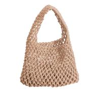 Fiorky Mini frizione borsetta for pesca borsetto for secchio corda di cotone for donne borse for spiaggia intrecciate piccole tote - borse for la spesa in maglie intrecciate for le vacanze