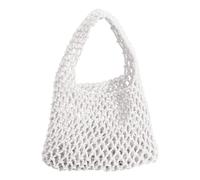 Fiorky Mini frizione borsetta for pesca borsetto for secchio corda di cotone for donne borse for spiaggia intrecciate piccole tote - borse for la spesa in maglie intrecciate for le vacanze