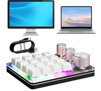 Fiorky Mini KeyPad, 16 tasti 3 manopole tastiera con una sotta tastiera RGB LED LED Type-C Macro tastiera Macro Tastiera Macro Macro Tastiera for PC Gaming for computer PC