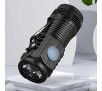 Fiorky Mini Torcia EDC, Mini Torcia LED USB C Torcia Tascabile Impermeabile Ricaricabile 3 Modalità di Luce Luce a Clip for Cappello Adatta for Escursionismo, Campeggio, Emergenza