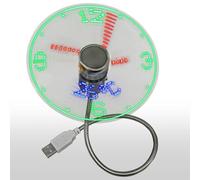 Fiorky Orologio a LED Ventola Visualizzazione della Temforatura del Tempo Mini Ventola di Raffreddamento Lampeggiante DC 5V Gadget Portatili Alimentato tramite USB Collo di Cigno Flessibile