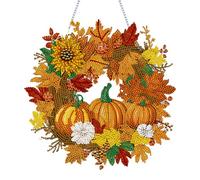 Fiorky Pittura Diamante a Forma Speciale Ghirlanda Ornamento Pittura Diamante Acrilico Natale Appeso Ghirlanda Autunno Zucca Pittura Diamante Decorazione da Parete Ghirlanda Punto Trapano