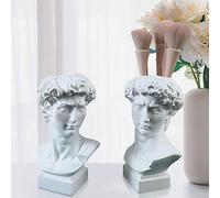 Fiorky Portapenne per statua di David, statua di testa umana in stile nordico, vaso statuetta di David, porta pennelli da trucco, decorazioni per la casa, forniture per ufficio moderne decorazioni