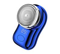 Fiorky Rasoio Elettrico Rasoio Elettrico Portatile Ricaricabile USB con Display di Alimentazione a Batteria Mini Rasoio Regali for Uomo/Padre/Marito/Fidanzato (Blu)