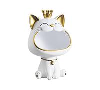 Fiorky Scatola Portaoggetti for Gatti a Bocca, Decorazione in Resina con Statua di Gatto Fortunato, Ciotola portaoggetti for Chiavi di Gatto che Ride Creativo Piccoli Oggetti Contenitore Or