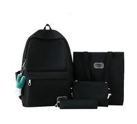 Fiorky Set di Zaini for la Scuola, Zaino for la Scuola da 4 Pezzi Zaino Leggero for Studenti Borsa a Tracolla in Tinta Unita Astuccio for Matite Capacità for Ragazze Donne Zaino da