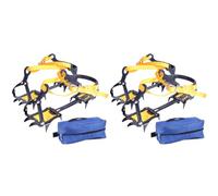 Fiorky Tacchetti da Ghiaccio, Tacchetti da Trazione 2 Paio di Tacchetti da Alpinismo in Acciaio Inossidabile 10 Denti Manopole da Neve Ramponi Antiscivolo con Borsa Il Trasporto Regolabili