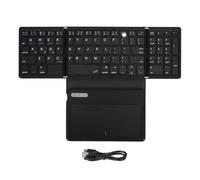 Fiorky Tastiera Bluetooth Pieghevole, Mini Tastiera Portatile Tascabile con Ampio Touchpad for Android/IOS/OS/Win/HMS, Tastiera Pieghevole Wireless Quadrupla Tastiera Ultra Sottile