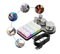 Fiorky Tastiera da gioco meccanica cablata USB RGB/compatibile con Bluetooth Interruttore rosso hot-swap 12 tasti 4 manopole Programmazione tastiera macro forsonalizzata for giochi ufficio