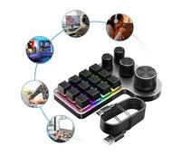 Fiorky Tastiera da gioco meccanica cablata USB RGB/compatibile con Bluetooth Interruttore rosso hot-swap 12 tasti 4 manopole Programmazione tastiera macro personalizzata for giochi ufficio