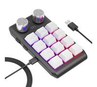 Fiorky Tastiera macro RGB programmabile 12 tasti 2 manopole Tastiera meccanica fai-da-te Doppia interfaccia di tipo C Supporto per Windows, 9JS5HA9GU4KM5GQ1