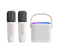 Fiorky Y1 Mini microfono Famiglia Macchina for karaoke Suono stereo Microfono wireless Scatola altoforlante Compatibile con Bluetooth 5.3 e luce LED Perfetto for feste, adulti, bambini