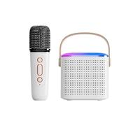 Fiorky Y1 Mini microfono Famiglia Macchina for karaoke Suono stereo Microfono wireless Scatola altoparlante Compatibile con Bluetooth 5.3 e luce LED Perfetto for feste, adulti, bambini