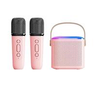 Fiorky Y1 Mini microfono Famiglia Macchina per karaoke Suono stereo Microfono wireless Scatola altoparlante Compatibile con Bluetooth 5.3 e luce LED Perfetto per feste, adulti, bambini