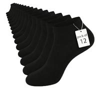 Fioscyra 12 Paia Calzini Uomo Corti, Calzini Donna Corti, Calze Uomo Cotone Corte, Fantasmini Uomo Corti, Calze Nere Traspirante Antiodore Estive, Fantasmini Sportivi Unisex Adulto