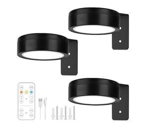 Fiotha 3 Pezzi Luci LED Senza Filo, Luce per Quadro Senza Fili Ricaricabile, Luce per Quadri Senza Fili con Telecomando, 3 Color Temperatures, Luci da Esposizione, per Armadio Esposizione Pittura Arte