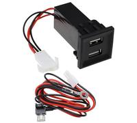 Fiotha Presa USB per Auto, Dual USB Caricatore Piggy Back Fusibile Cablaggio di ricambio compatibile con VW T5, Caricabatteria da Auto Doppio USB con luce blu Indicazione, per Auto