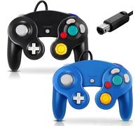 FIOTOK Gamecube - Controller cablato per Wii e Gamecube (nero e blu)