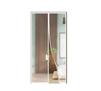 FIOVIP Porta magnetica per zanzariera, 65x130CM Tenda,chiusura automatica, facile installazione senza fori(poliestere, bianco)
