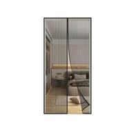 FIOVIP Porta magnetica per zanzariera, 65x130cm Tenda, chiusura automatica, facile installazione senza fori, zanzariere magnetiche per ingresso/balcone, ecc. (poliestere, Nero)