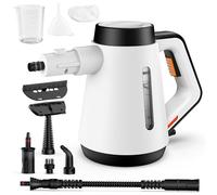 Fippesax Pulitore a vapore, pulitore a vapore multiuso pressurizzato da 400 ml, calore istantaneo da 15 secondi, con 9 accessori, pulitore a vapore da 1200W (bianco)