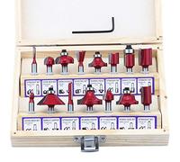 Fippy 15 PCS"1/4" Set Fresa in Carburo di Tungsteno diametro del codolo da 6,35 mm con custodia in legno