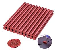 Fippy 20 Pezzi Bastoncini di Ceralacca per Pistola a Colla per Timbro 11 mm Bastoncini di Cera Sigillante, Ideali per Inviti di Nozze, Buste per Biglietti, Confezioni Regalo, Vino Rosso