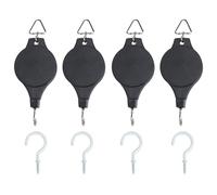 Fippy 4 Pezzi Gancio per pu leggia per Piante Ganci per Fiori Resistenti Regolabili Ganci con 4 Ganci per soffitto Bianchi per cesti sospesi e mangiatoia per Uccelli Coltivazione di Luce