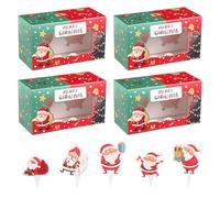 Fippy 50 Pezzi Scatole Natalizie per Cupcake 2 Fori con Finestra, Scatola per Muffin con Finestra, Scatole di Natale per Biscotti Dolci Cupcake da Regalo
