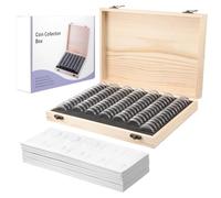 Fippy Capsule per Monete, Scatola per Raccolta di Monete in Legno, Portamonete da Collezione, Portamonete in Legno per Collezionisti 18mm, 21mm, 25mm, 27mm, 30mm (100 Capsule per Monete)