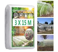 Fippy Rete da giardino, barriera per parassiti, 3 x 15 m, rete per insetti per aiuole rialzate da giardino, rete per piante da giardino, per cespugli di mirtilli, fichi, piante, protezione per verdure