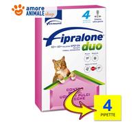 Fipralone Duo Gatto 4 PIPETTE - Antiparassitario Gatti contro pulci e zecche