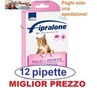 Fipralone gatto spot-on 12 pipette antiparassitario antipulci gatti SCAD. 2028