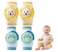 FIQLUL 2 Paia di Ginocchiere Neonato per Gattonare, Protezione Ginocchia Bambino e Bambina Antiscivolo in Cotone Morbido, Design Ape e Dinosauro, Paraginocchia per Neonati 0-3 Anni