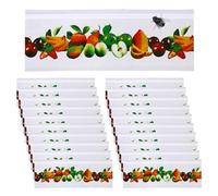 FIQLUL 20 Pezzi Carta Moschicida con Motivo a Frutta, Trappole per Mosche Adesive per Interno ed Esterno, Acchiappamosche Fisico Non Tossico, Strisce Adesive per Insetti Volanti e Moscerini, 21x7cm