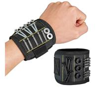 FIQLUL Bracciale Magnetico Uomo - Regalo Papà Originale e Utile con 10 Potenti Magneti, Polsino Porta Viti per Fai da Te, Meccanico, Elettricista, Idee Regalo Uomo Compleanno e Festa del Papà